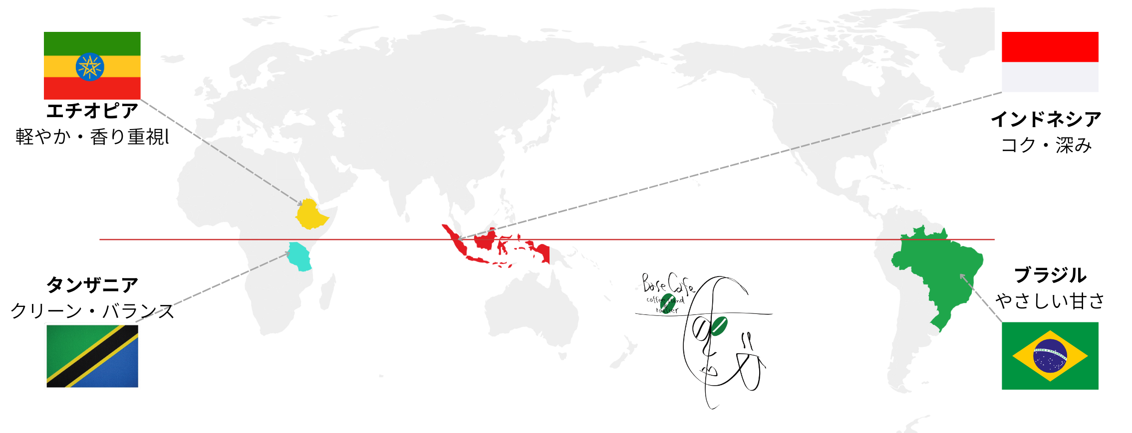 BaseCafeのコーヒーセレクション